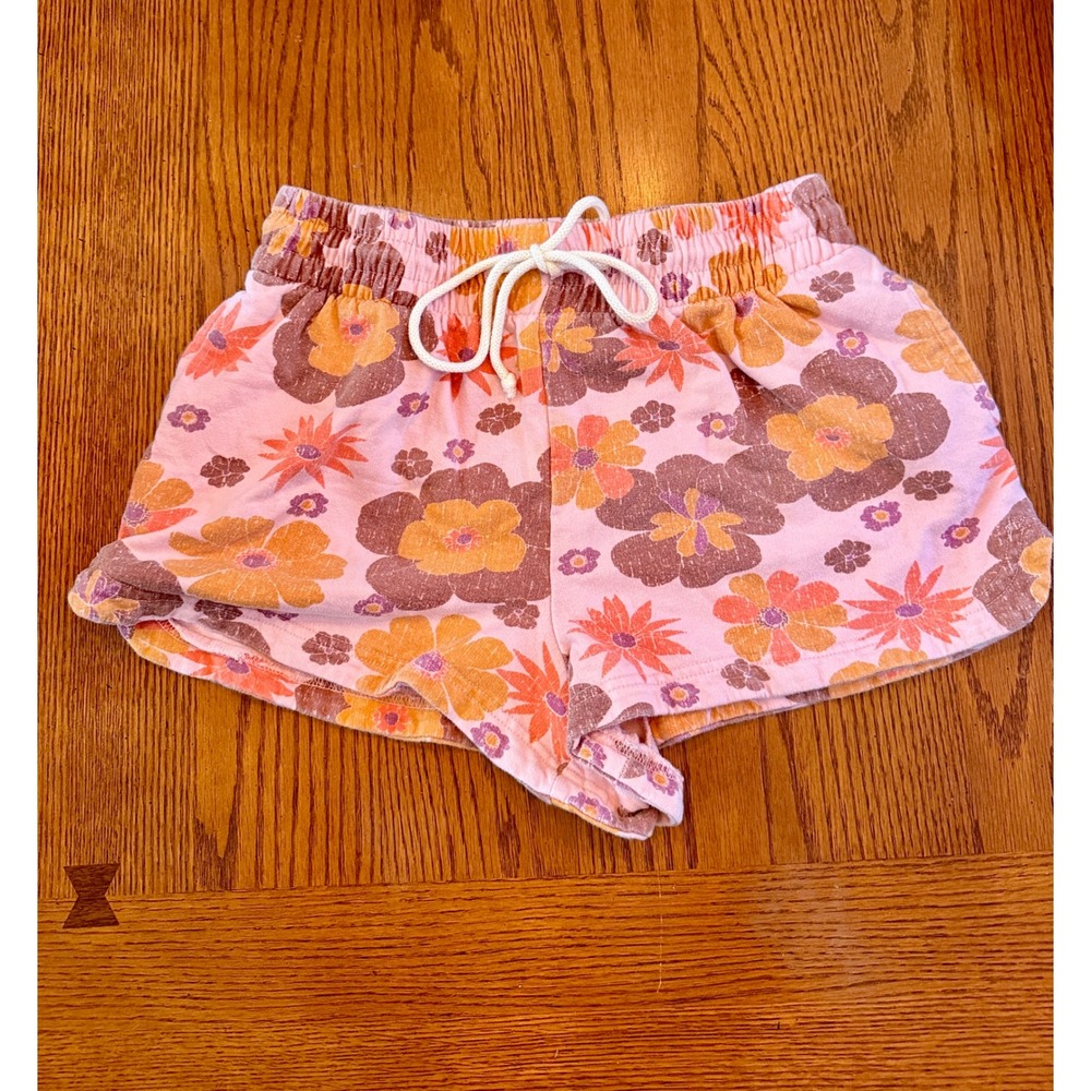Out From Under Floral Shorts Womens Small Pink Retro Cotton Lounge Cottagecore
